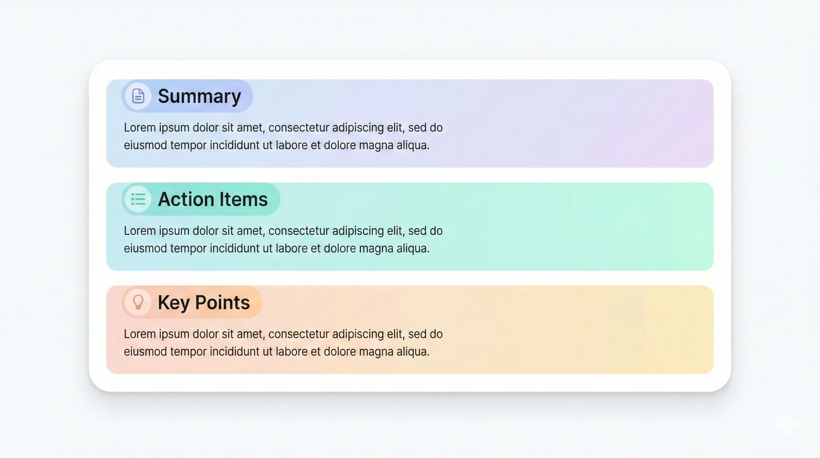 Summary cards preview