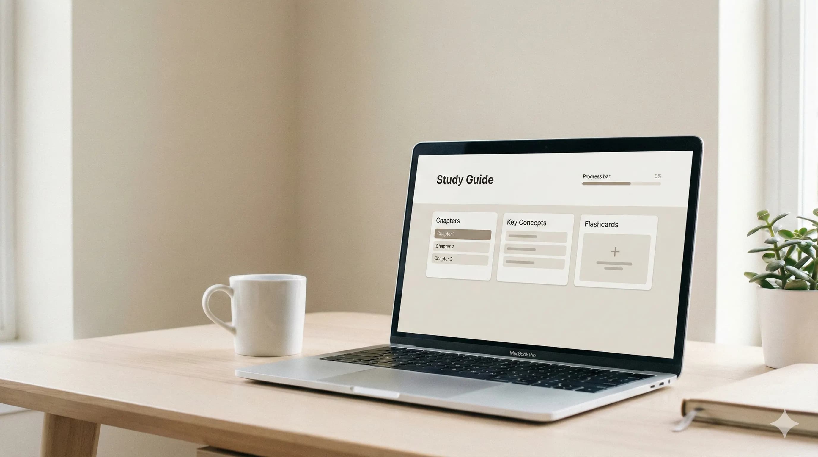 StudyKit on a laptop desk